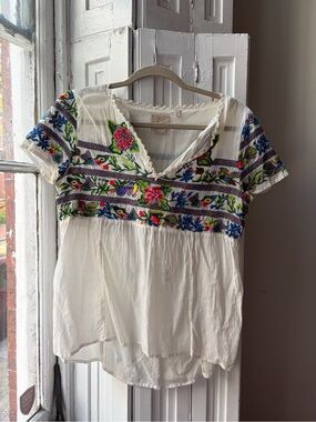 Anthropologie by Vanessa Virginia Floral Babydoll Top